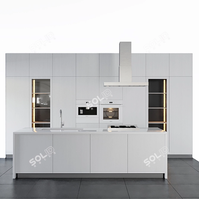 Modern White Kitchen: 2015 Edition 3D model image 2