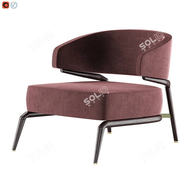 Haines Armchair: Contemporary Elegance 3D model image 1