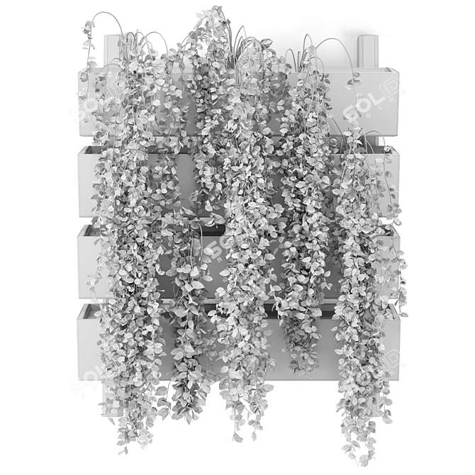 Elegant Hanging Wall Planter Set 3D model image 7