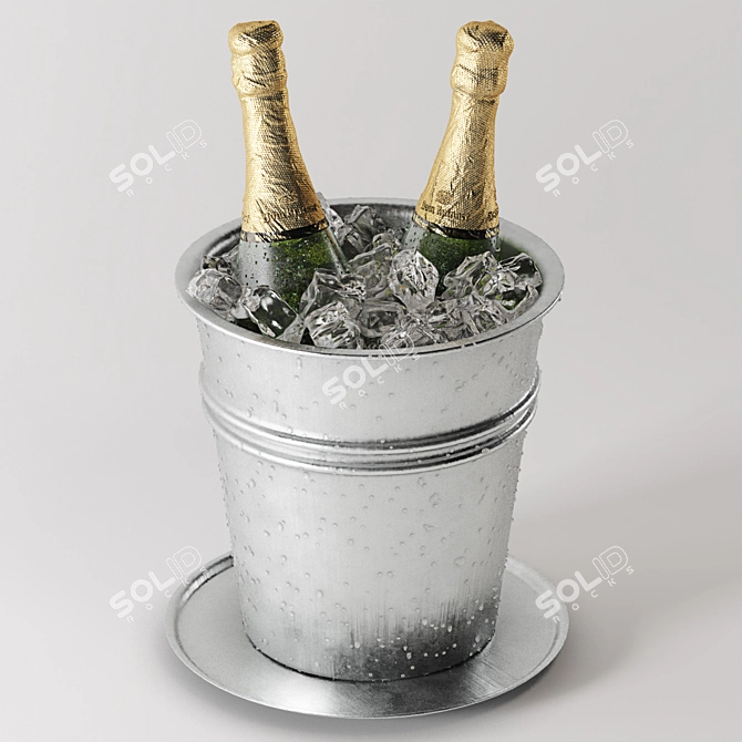 Luxury Champagne Beer Bucket Set 3D model image 4