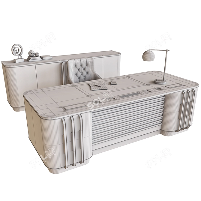 Elegant Office Furniture Set 3D model image 3