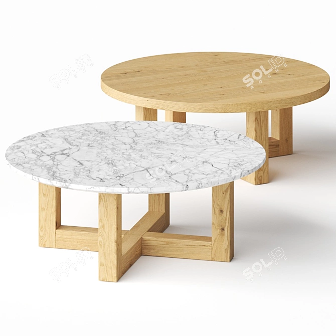 Elegant Bronte Marble Coffee Table 3D model image 1