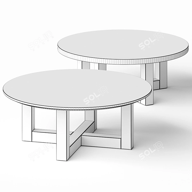 Elegant Bronte Marble Coffee Table 3D model image 2