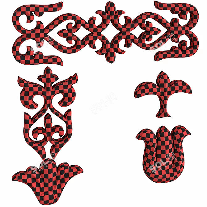 Trim Ornament 05 + alpha 8k: Elegant and Edgy Home Décor 3D model image 9