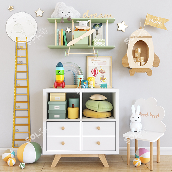 Dreamy Kids Room Set 3D model image 1