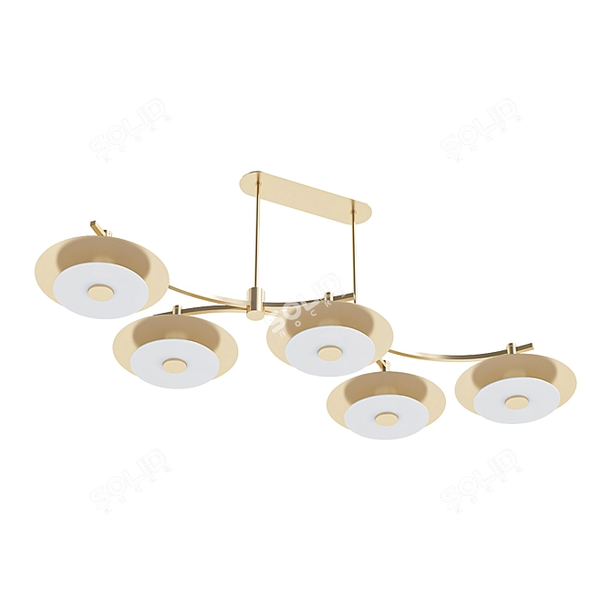 Elegant Gold Pendant Chandelier 3D model image 1