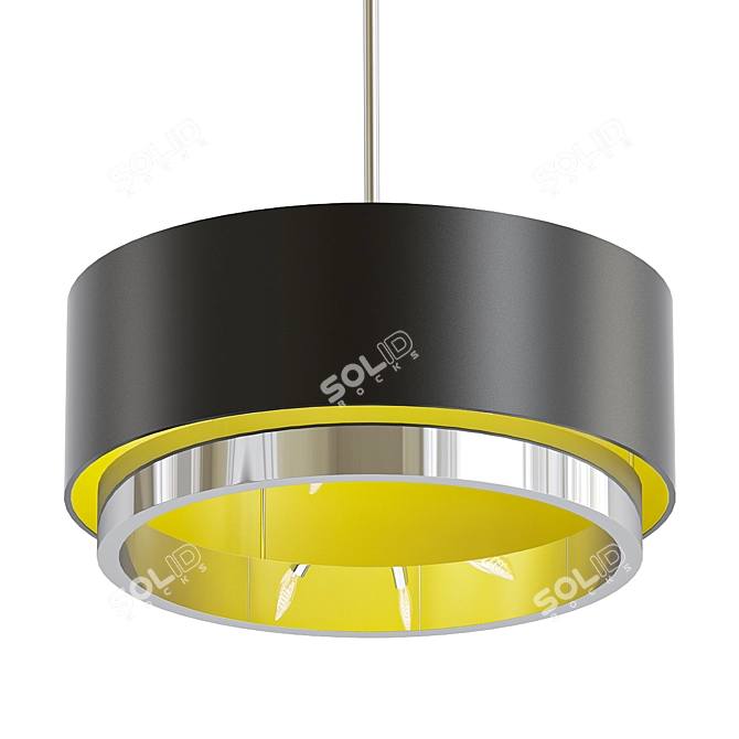 Elegant Chrome Pendant Light 3D model image 1