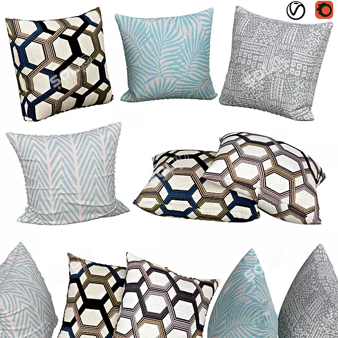 Stylish Accent Pillows | No. 072 3D model image 1