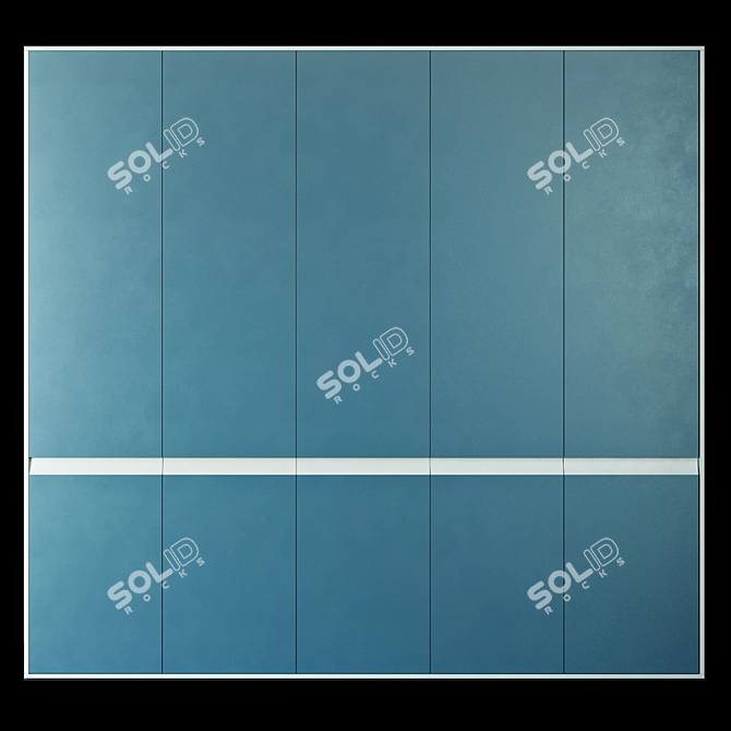 Minimalist Metal Wardrobe 3D model image 2