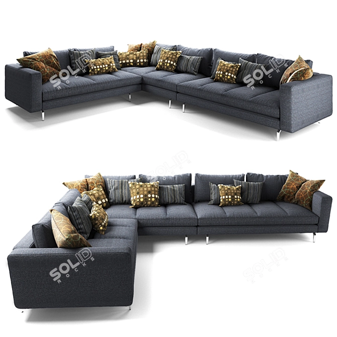 Zonotta Bruce Sofa: Stylish Fabric Vol-2 3D model image 1