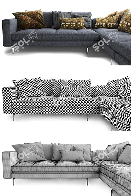 Zonotta Bruce Sofa: Stylish Fabric Vol-2 3D model image 3