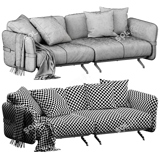 Natuzzi Pablo: Modern Luxury Sofa 3D model image 4