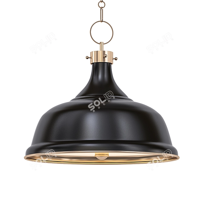 Antique Bronze Industrial Pendant 3D model image 1