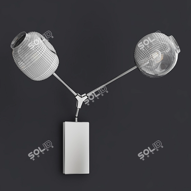 Chrome Branching Bubble Sconce: A Modern Illumination 3D model image 2