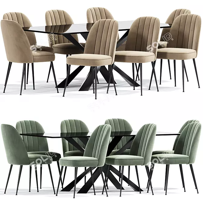 Stella Dining Chairs Set 3D model image 1