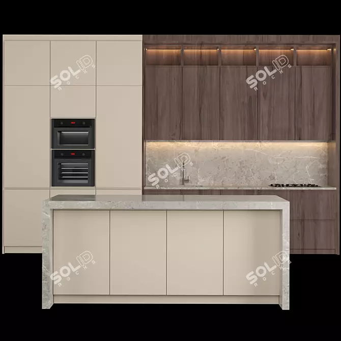 Sleek Kitchen 23: Modern Design 3D model image 1