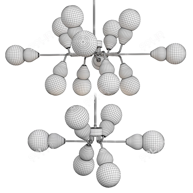 Modern Fabron Pendant Light 3D model image 2