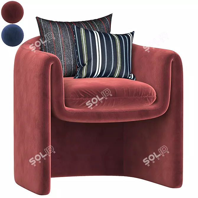 Elegant Modern Armchair 3D model image 1