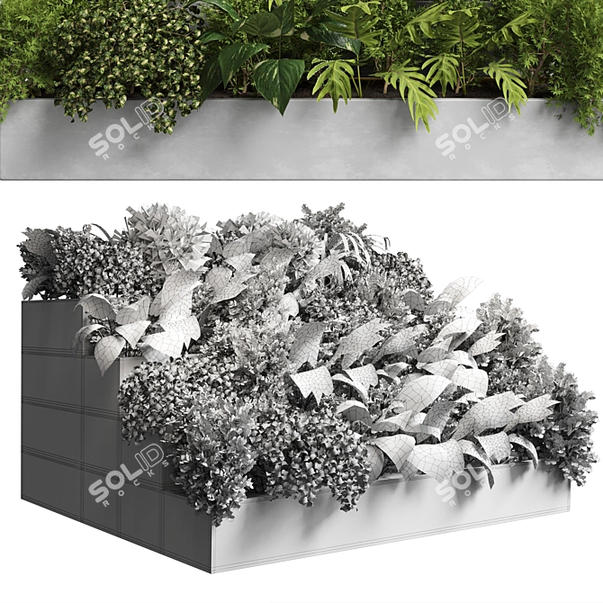 Concrete Stairs Outdoor Plant Vase 3D model image 3