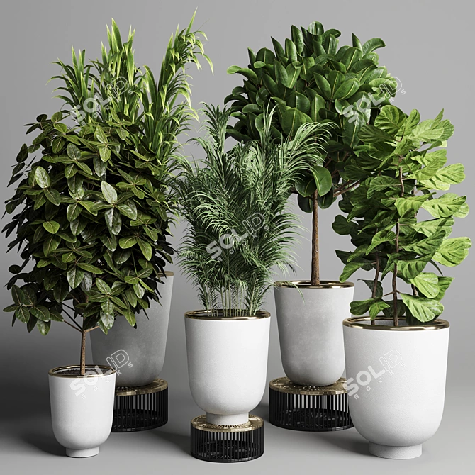 Concrete Vase Collection: Indoor Plant 35 3D model image 2