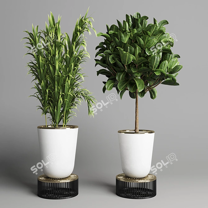 Concrete Vase Collection: Indoor Plant 35 3D model image 4