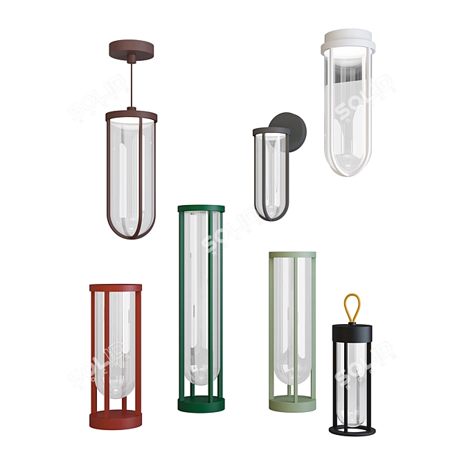 Luminous Glass Lanterns 3D model image 1