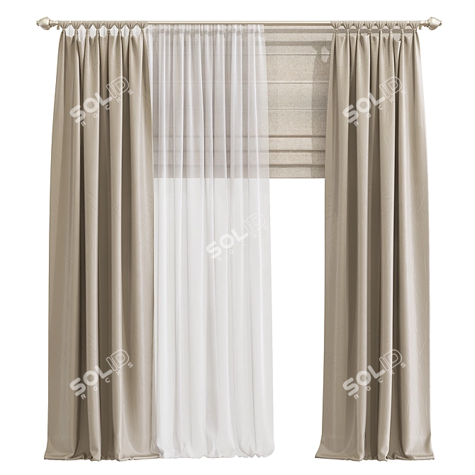 Versatile Curtain 857: Flawless Design, Unmatched Quality 3D model image 1