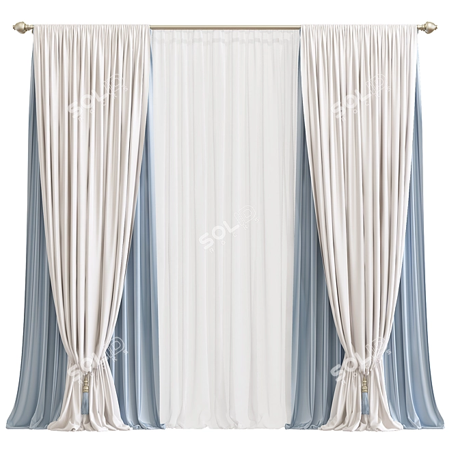 Elegant Drapery - Curtain 860 3D model image 1