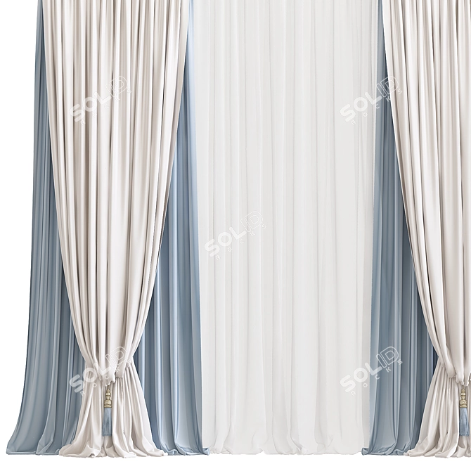 Elegant Drapery - Curtain 860 3D model image 2