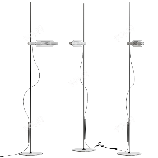 Sleek Swiss LED Floor Lamp 3D model image 2