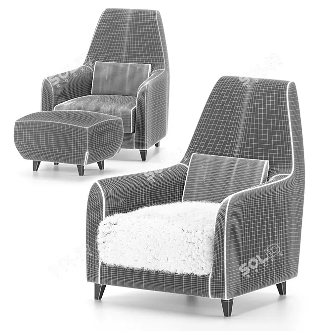 Ella Armchair: Elegant Comfort from Borg 3D model image 2