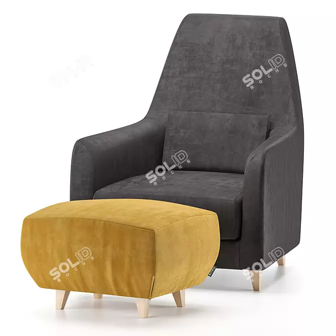 Ella Armchair: Elegant Comfort from Borg 3D model image 3