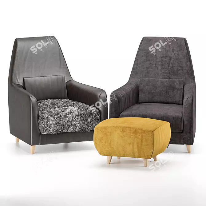 Ella Armchair: Elegant Comfort from Borg 3D model image 4