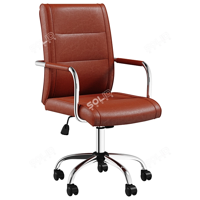 London Brown Swivel Office Chair 3D model image 1