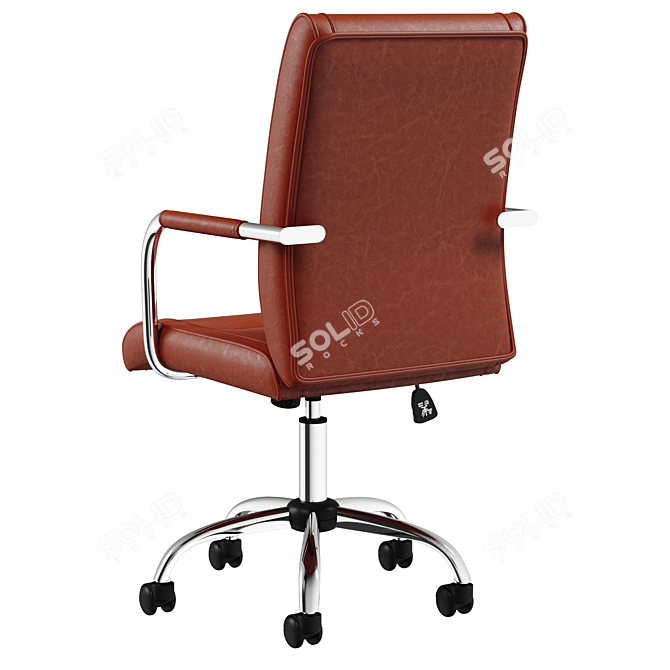 London Brown Swivel Office Chair 3D model image 2
