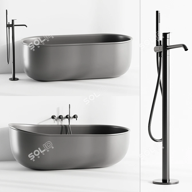 Sleek Arc 2 Shower Tray 3D model image 1