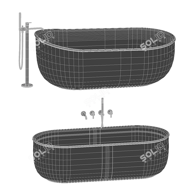 Sleek Arc 2 Shower Tray 3D model image 2