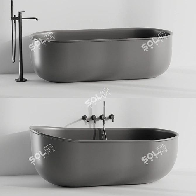 Sleek Arc 2 Shower Tray 3D model image 3