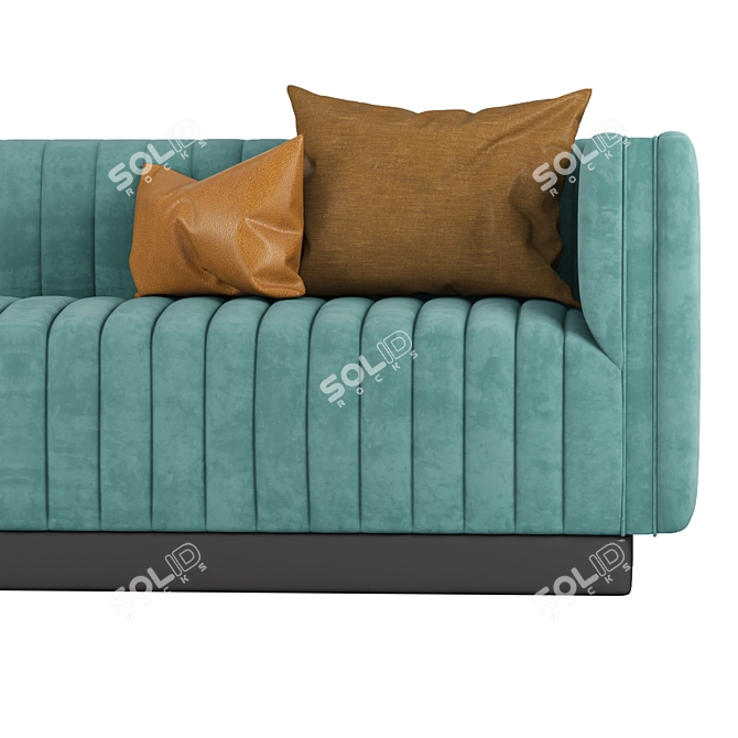 Emerald Conjure Velvet Sofa: Luxurious Tufted Seating 3D model image 4