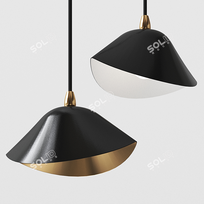 Serge Mouille Adjustable Pendant Lamp 3D model image 2
