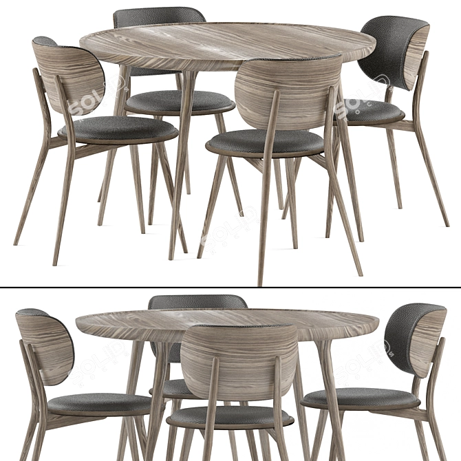 Modern Elegance Dining Set 3D model image 1