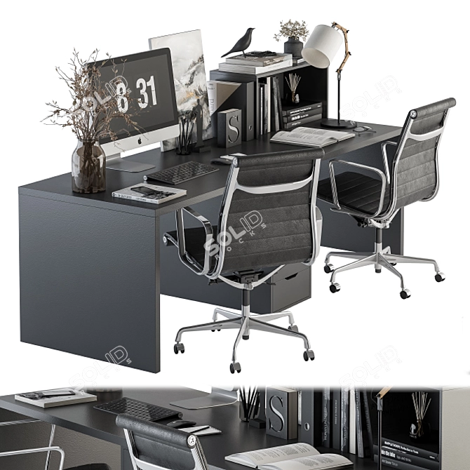 Modern Office Furniture Set 3D model image 2