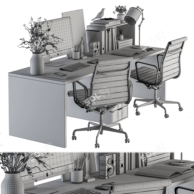 Modern Office Furniture Set 3D model image 7