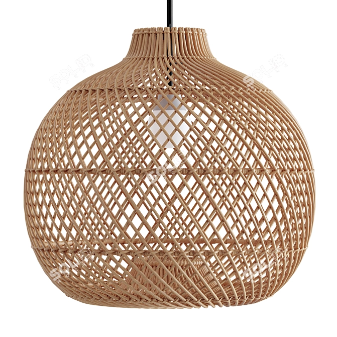 Kanawa Handmade Rattan Lampshade 3D model image 2