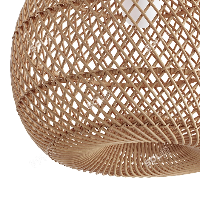 Kanawa Handmade Rattan Lampshade 3D model image 3