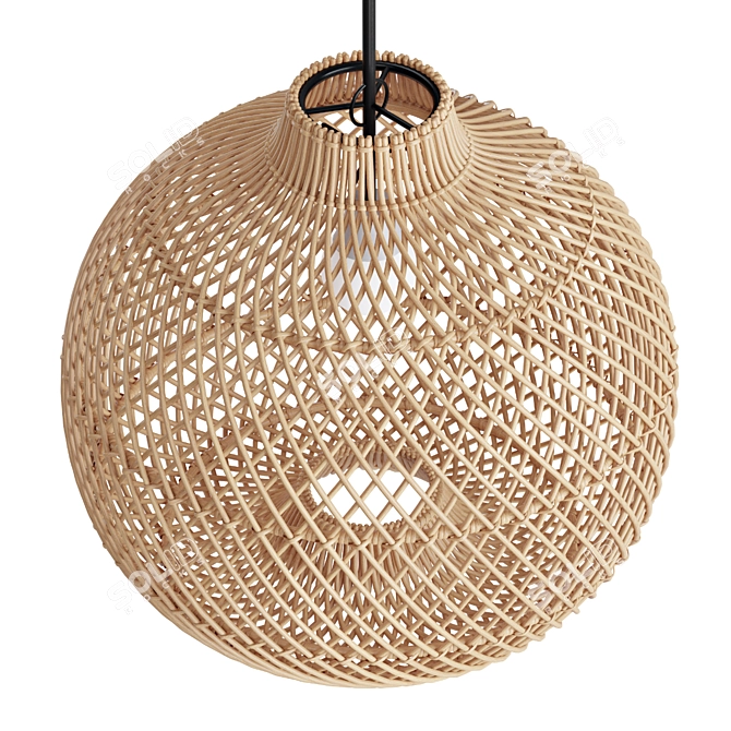 Kanawa Handmade Rattan Lampshade 3D model image 4