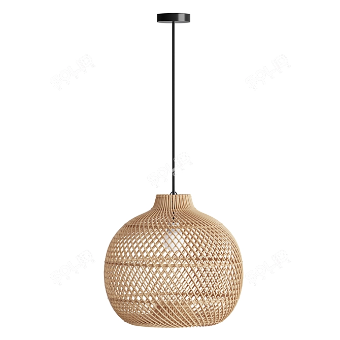 Kanawa Handmade Rattan Lampshade 3D model image 5