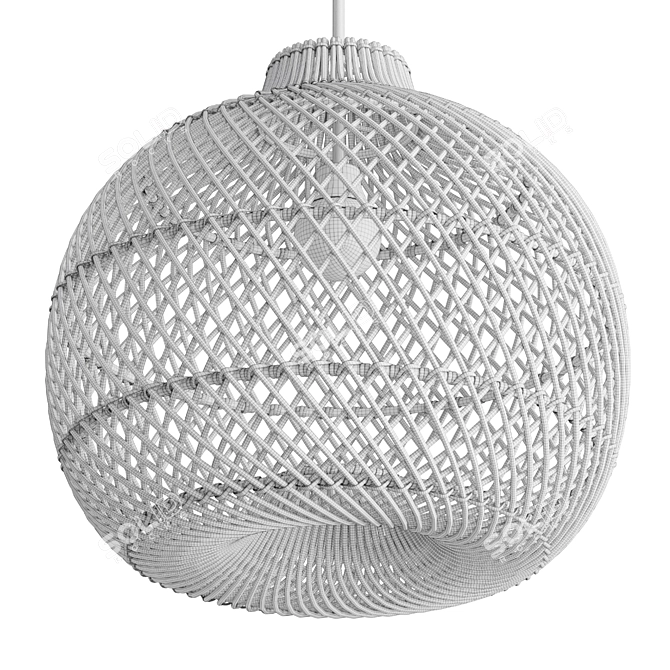 Kanawa Handmade Rattan Lampshade 3D model image 6
