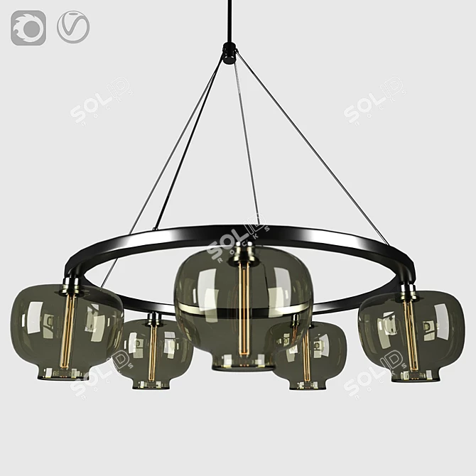 Elegant Crystal Chandelier: Perfect Lighting Solution 3D model image 1