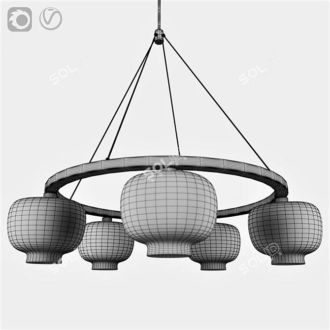 Elegant Crystal Chandelier: Perfect Lighting Solution 3D model image 2